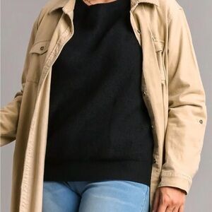 Umgee Full Size Round Neck Long Sleeve Sweater Plus Size